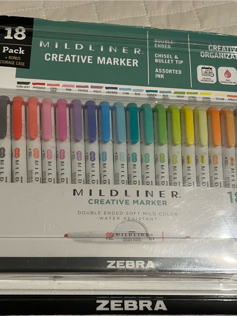 Zebra Mildliner 18 Color
Double Ended Creative Marker
Set